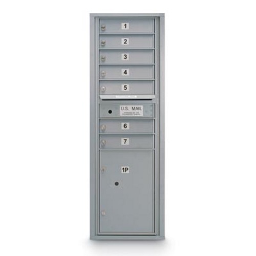 CAD Drawings American Postal Manufacturing Co. 7 Door Standard 4C Mailbox with (1) Parcel Locker